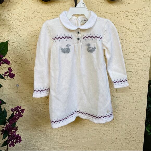 Pili Carrera Baby Girls Duck Sweater Dress 12 M - Picture 1 of 8